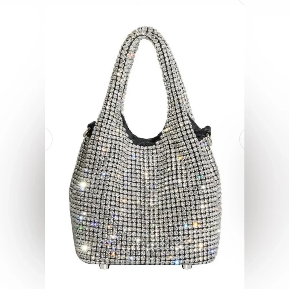 Melie Bianco Thea small Crystal small top handle bag